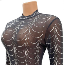 Load image into Gallery viewer, Sexy Mesh See Through Long Sleeve Club Dress
