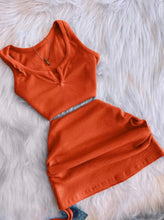Load image into Gallery viewer, Solid Color Vest And Drawstring Skirt Two Piece Set
