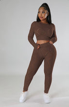 Load image into Gallery viewer, Solid Color Hole Long Sleeve Pant Two Piece Set
