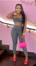 Load image into Gallery viewer, A Solid Tank Top And Pants Slim Two Piece Sets
