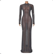 Load image into Gallery viewer, Sexy Mesh See Through Long Sleeve Club Dress
