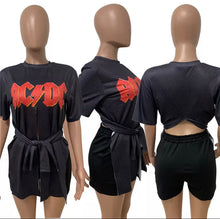 Load image into Gallery viewer, Graphic T Shirt Bandage Short Sleeves Tees
