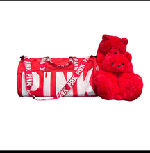 Load image into Gallery viewer, A Teddy Bear Slippers and Pink Duffle Bag
