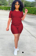 Load image into Gallery viewer, A Sports Casual Round Neck Solid Color Short Sleeve Shorts Two Piece Sets
