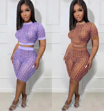 Load image into Gallery viewer, Casual Print Short Sleeve Two Piece Shorts Set
