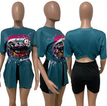 Load image into Gallery viewer, Graphic T Shirt Bandage Short Sleeves Tees
