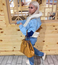 Load image into Gallery viewer, Fleece Patch Denim Jacket
