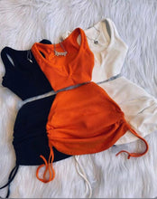 Load image into Gallery viewer, Solid Color Vest And Drawstring Skirt Two Piece Set
