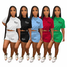 Load image into Gallery viewer, Printed Letter Fashion Shorts Two Piece Set  Www.dreamempirellc.com
