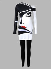 Load image into Gallery viewer, Plus Size Casual Print Long Sleeve Pencil Pants Two Piece Set
