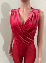Load image into Gallery viewer, Sexy Mesh Velvet Patchwork Sleeveless Jumpsuit
