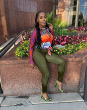 Load image into Gallery viewer, Fashion Print Long Sleeve Shirt Two Piece Pants Set
