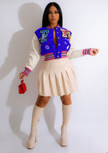 Load image into Gallery viewer, Plus Size Fashion Print Rib Patchwork Baseball Jackets
