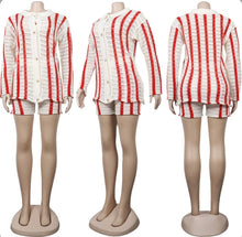 Load image into Gallery viewer, Knitted Sweater Long Sleeve Two Piece Shorts Sets
