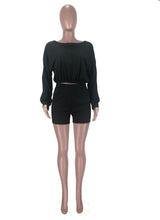 Load image into Gallery viewer, Solid Long Sleeve Two Piece Shorts Set
