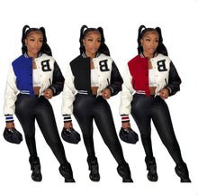 Load image into Gallery viewer, Contrast Color Long Sleeve Baseball Jacket
