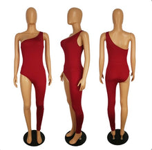 Load image into Gallery viewer, Fashion Single Shoulder Skinny Irregular Jumpsuit
