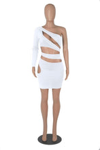 Load image into Gallery viewer, Sexy Single Shoulder Sleeve Hollow Out MIni Dress
