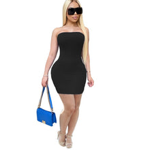 Load image into Gallery viewer, Plus Size Sexy Strapless Bodycon Mini Dress
