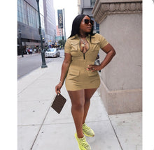Load image into Gallery viewer, Fashion Zip Pocket Solid Color Mini Dress

