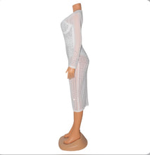 Load image into Gallery viewer, Sexy Mesh Hot Drilling Midi Dress
