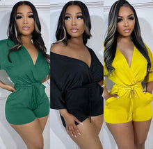Load image into Gallery viewer, Solid Color Sexy V Neck Romper
