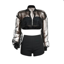 Load image into Gallery viewer, Organza Top And Solid Color Shorts Two Piece Set
