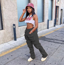 Load image into Gallery viewer, Solid Color Pocket Casual Pants
