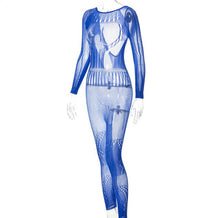 Load image into Gallery viewer, Sexy Long Sleeve Tight Ripped Jumpsuit
