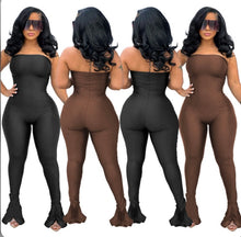 Load image into Gallery viewer, Fashion Solid Tube Top Hem Split Jumpsuits  Www.dreamempirellc.com
