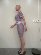 Load image into Gallery viewer, Casual Print Short Sleeve Two Piece Shorts Set
