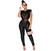 Load image into Gallery viewer, Plus Size Sequin Sexy Sleeveless Jumpsuit
