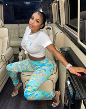 Load image into Gallery viewer, Casual Printed T Shirt And Pants 2 Piece Suits
