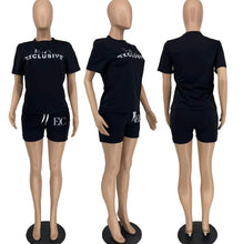 Load image into Gallery viewer, Letter Print T Shirt And Shorts Two Piece Sets
