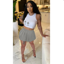 Load image into Gallery viewer, Printed Vest Pleated Skirt Two Piece Set
