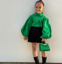Load image into Gallery viewer, Kids Girls Lantern Sleeve Shirt And Short Two Piece Set

