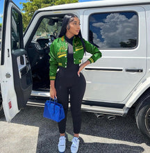 Load image into Gallery viewer, Embroidery Color Blocking Baseball Jacket
