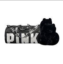 Load image into Gallery viewer, A Teddy Bear Slippers and Pink Duffle Bag
