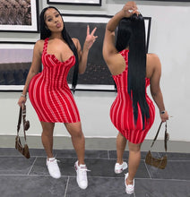 Load image into Gallery viewer, Striped Print Sleeveless Midi Dress
