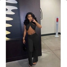 Load image into Gallery viewer, Sexy Solid Wrap Chest Two Piece Pant Sets
