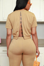 Load image into Gallery viewer, Solid Short Sleeve Zipper Two Piece Pants Sets Www.dreamempirellc.com
