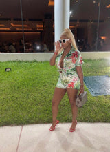 Load image into Gallery viewer, Fashion Printed Bandage Shirt And Shorts 2 Piece Set
