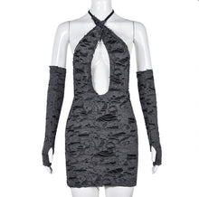 Load image into Gallery viewer, Sexy Holes Halter Backless Mini Dress
