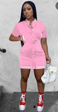 Load image into Gallery viewer, Casual Buttons Baseball Mini Dress
