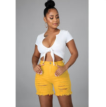 Load image into Gallery viewer, Denim Ripped Hole Jeans Shorts

