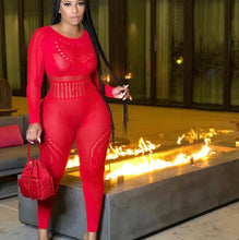 Load image into Gallery viewer, Sexy Long Sleeve Tight Ripped Jumpsuit
