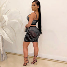 Load image into Gallery viewer, Plus Size Hot Drilling Vest Top Mini Skirt 2 Piece Sets
