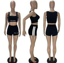 Load image into Gallery viewer, Fashion Sports Print Top Shorts Two Piece Set
