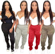 Load image into Gallery viewer, Casual Solid Color Bandage TrousersTK
