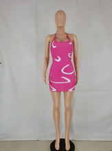 Load image into Gallery viewer, Sexy Printed Halter Slim Mini Dress
